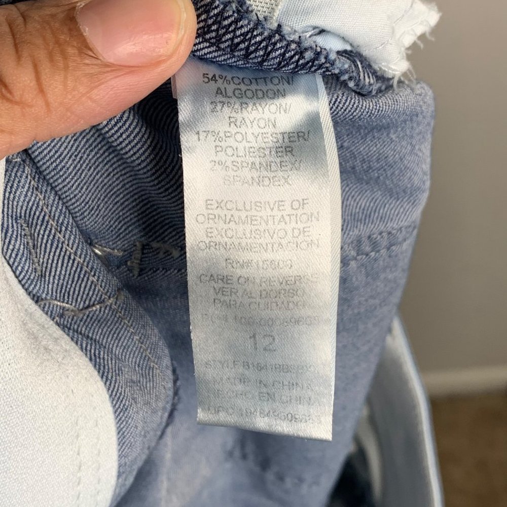 Democracy AB Technology Jeans Size 12 Blue Denim Distressed Casual - Picture 7 of 7